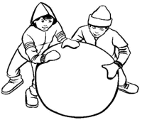 A coloring page of games and activities
